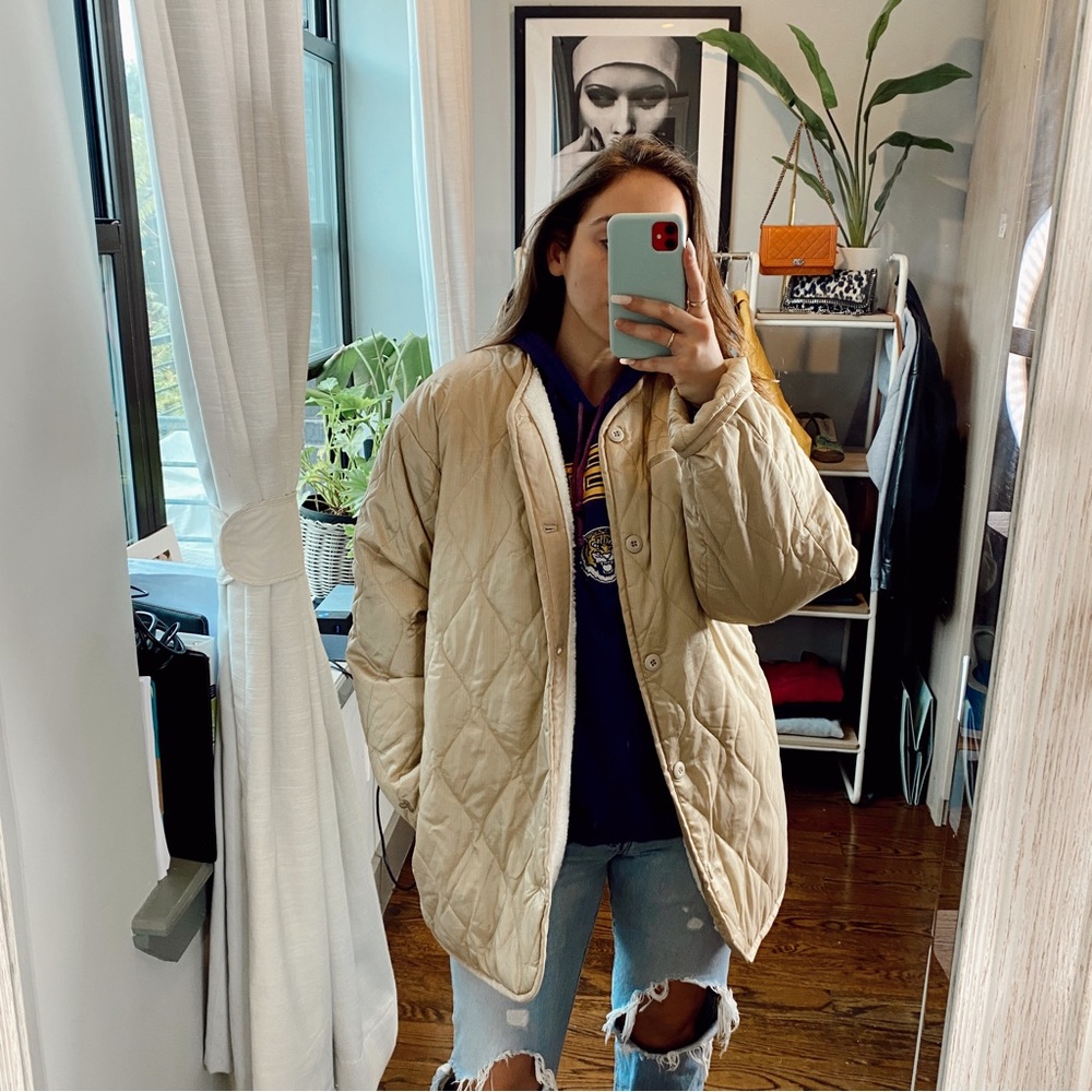 Aritzia Tna Quilted Pratt Jacket In Gold Gem